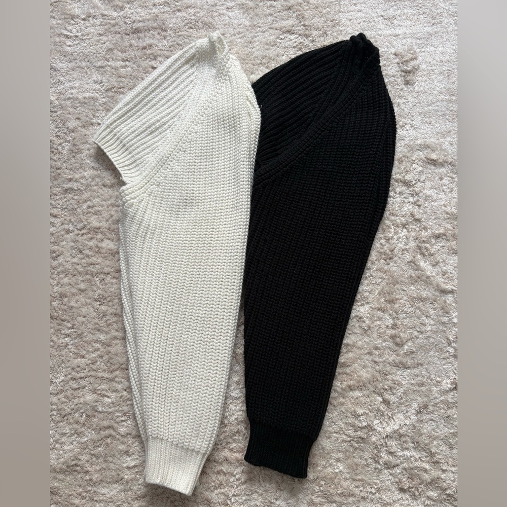 2Pcs Women’s Elegant Black and White Women's Sweater Set.